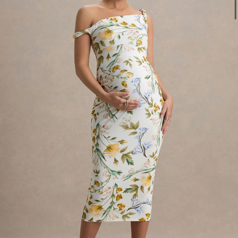 Floral Off-Shoulder Maternity Dress